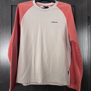 Patagonia Men's Long Sleeve Shirt - Coral and Cream
